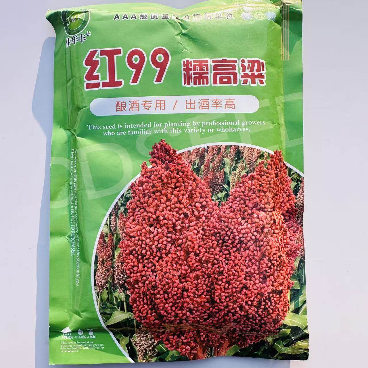 红99糯高粱矮杆酿酒高粱种子杂交高粱春季高产矮生抗旱鸟害红高粱