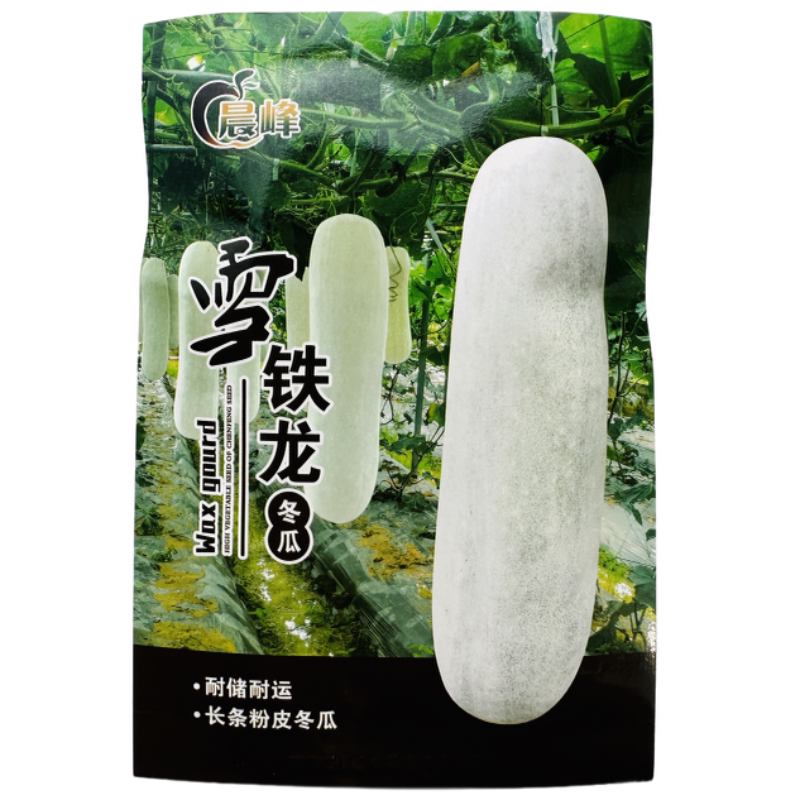 晨峰雪铁龙粉皮冬瓜种子长炮弹形肉厚腔小瓜型整齐瓜长80cm产量高