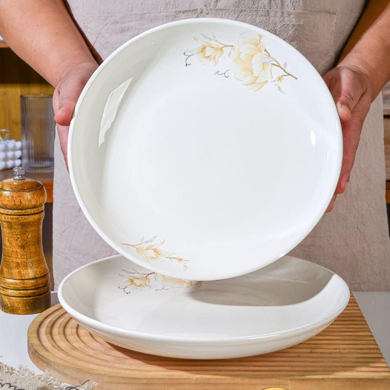 新款陶瓷餐具盘剁椒鱼头盘12英寸大号盘加厚大盘家用蒸鱼头盘网红