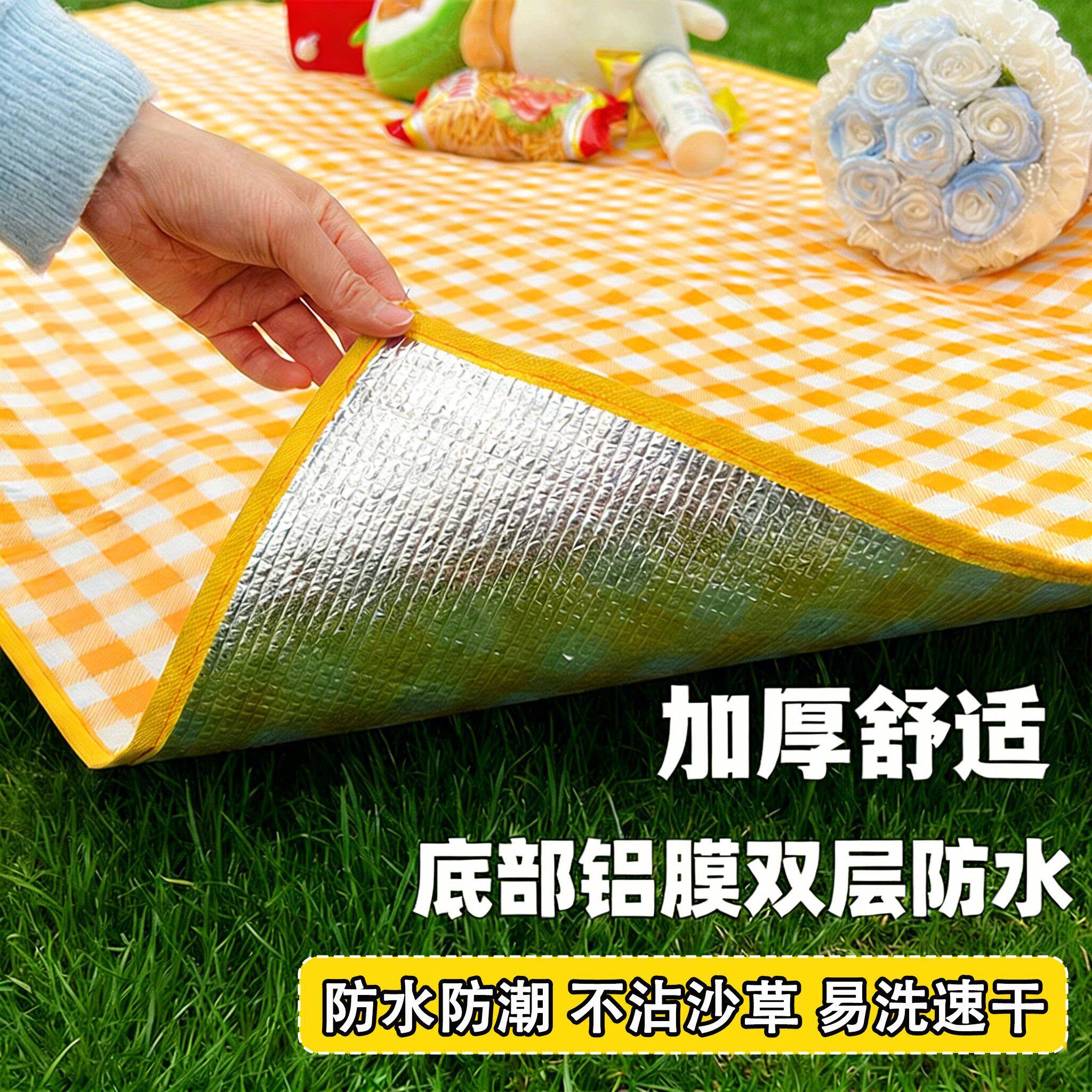 2026新款野餐垫防潮垫户外沙滩布草坪露营坐垫便携布帐篷折叠地垫