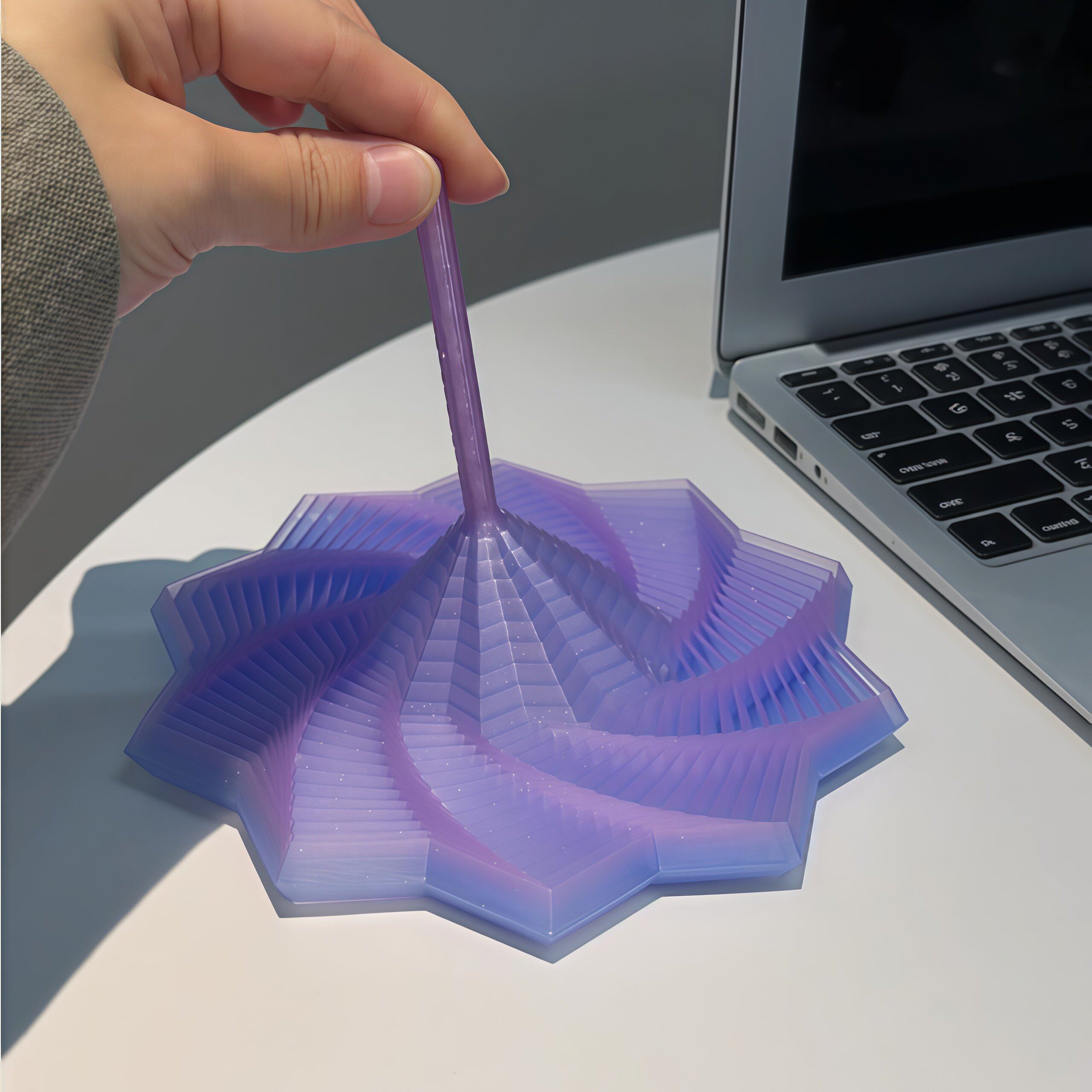 3d打印萝卜塔手柄堆叠解压玩具益智儿童螺旋立体八边形设计叠叠乐