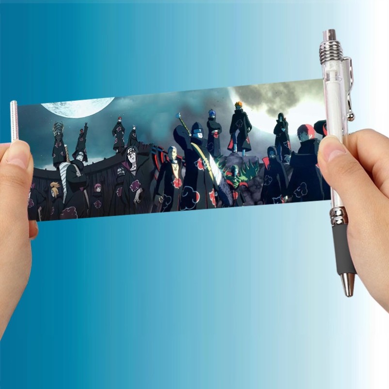 海贼王火影忍者拉画拉拉笔卡通动漫双面图案中性笔中小学生写字笔