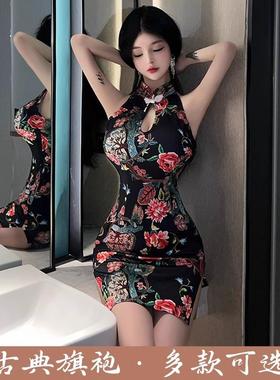 旗袍性感新中式辣妹制服2024新款连衣裙修身塑形复古高级感包臀裙