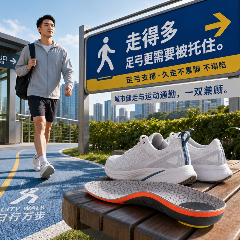男士运动鞋专用鞋垫足弓支撑减震