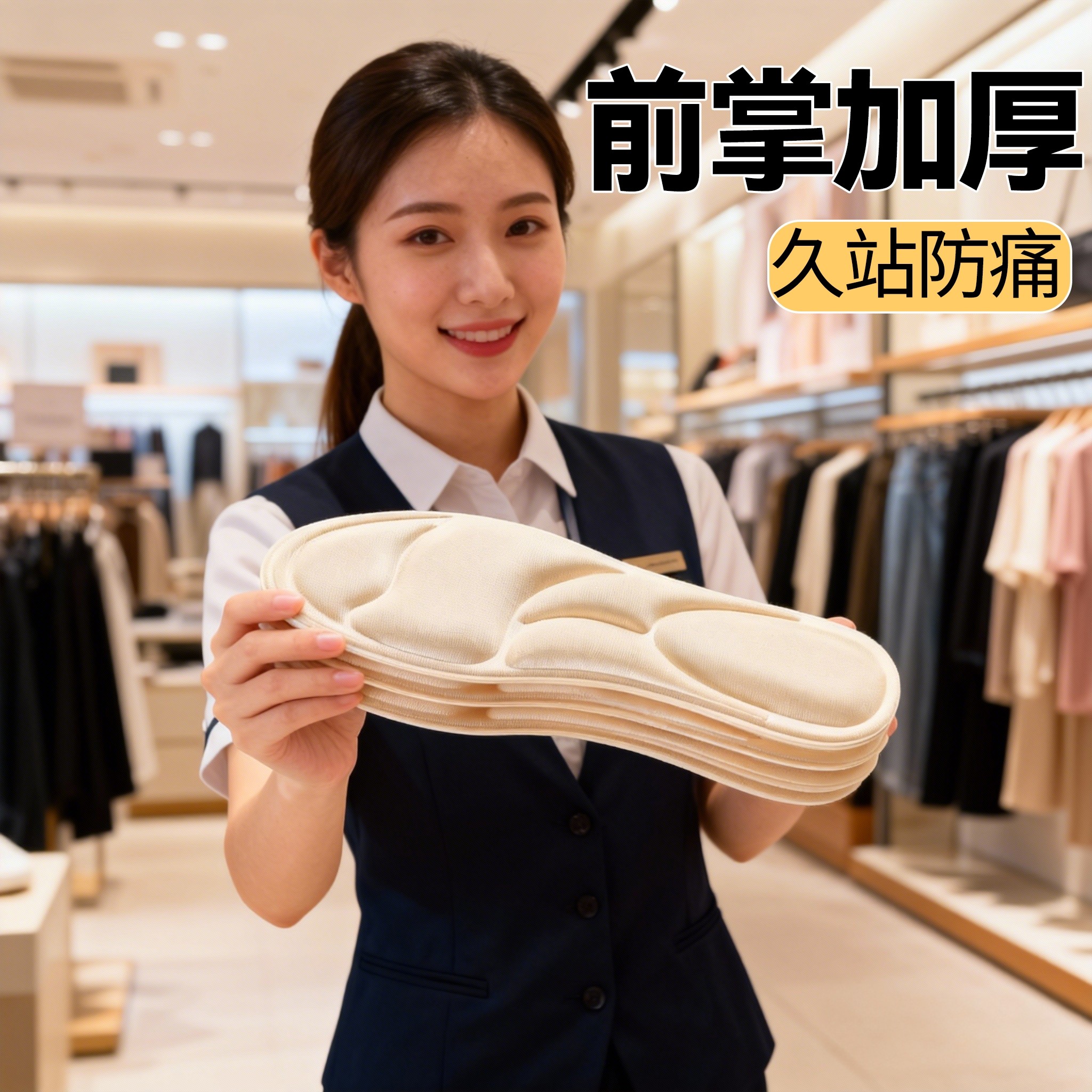 前脚掌防疼加厚软底鞋垫前厚后薄前高后低前脚掌防痛久站负跟半垫