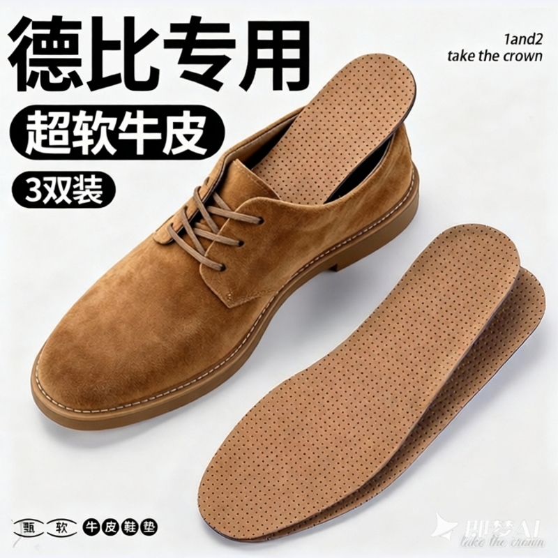 德比皮鞋鞋垫男士专用真皮头层