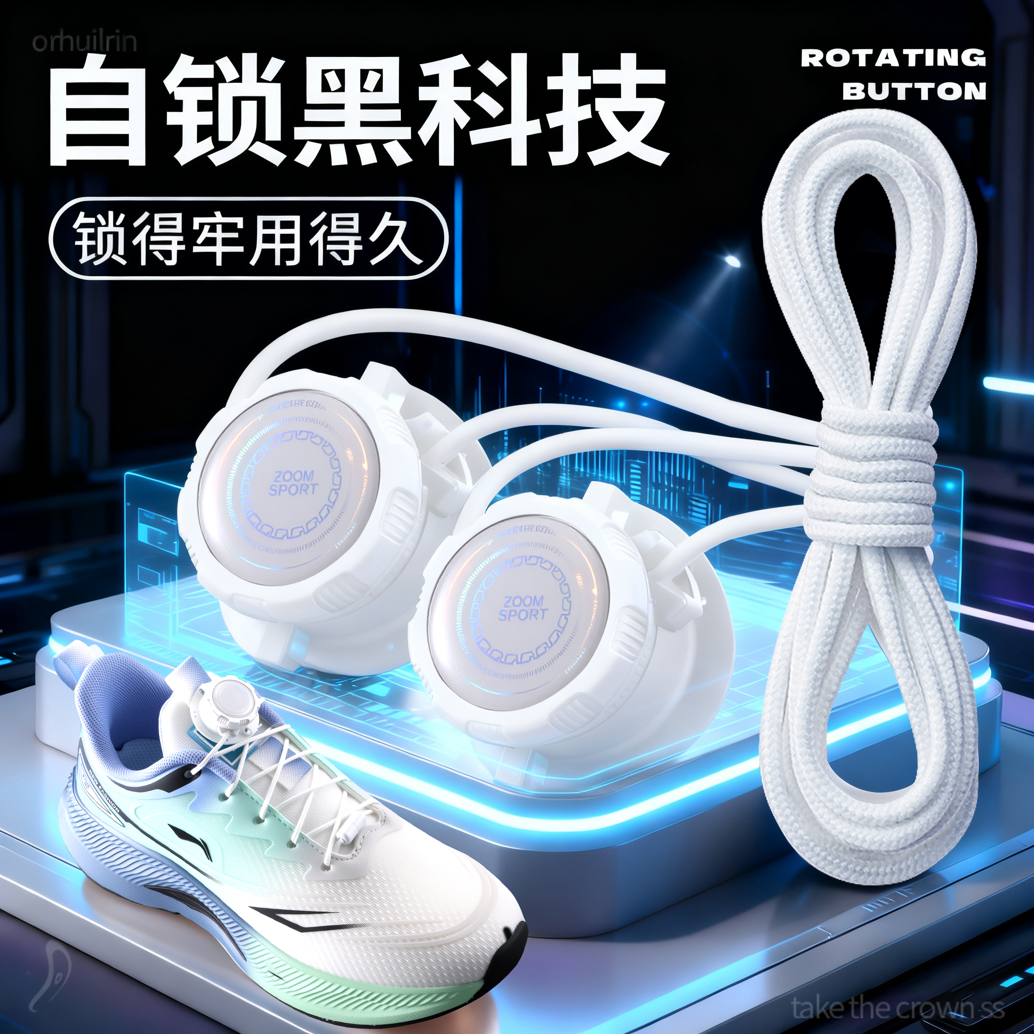 适用于李宁自动扣旋转鞋带运动款