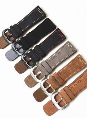 适配七个星期五真皮手表带SEVENFRIDAY磨砂牛皮男士腕带p1p2 28mm