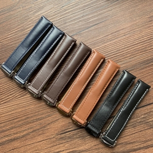 适用欧米茄真皮手表带海马300/150蝶飞超霸月球表传承20 21 22mm