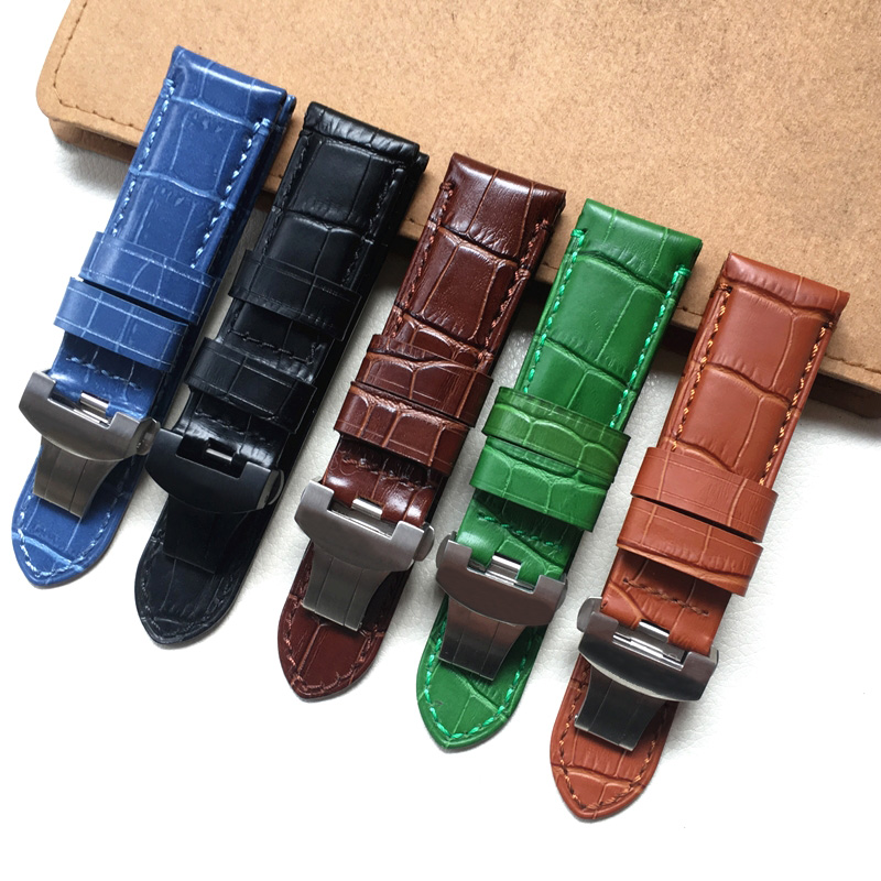 沛纳海鳄鱼纹牛皮适配手表带
