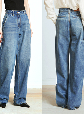 Carolingian重磅单宁牛仔！长绒棉ROW时装感牛仔裤松弛阔腿裤