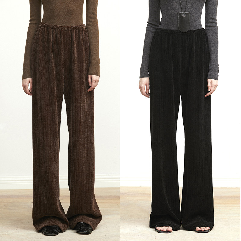 Carolingian極简温暖！细腻垂顺不规则坑条雪尼尔空气裤休闲裤,女装/女士精品,休闲裤,淘宝优惠券,粉丝福利购,淘宝优惠卷