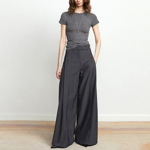 简约气质长裤 定织精纺VISCOSE高克重阔腿裤 Carolingian低奢气场