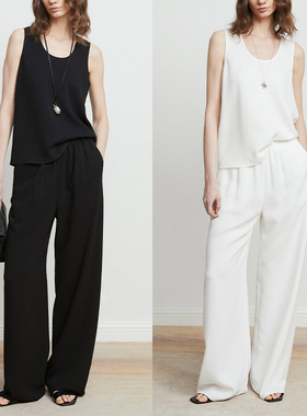 Carolingian/ R0W简约！日本进口醋酸一片式休闲长裤阔腿裤空气裤