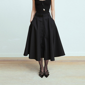 Carolingian高阶时髦 半身裙 重工甜酷气质高腰蓬松小黑裙