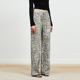 Carolingian高阶时髦 早春 长绒棉豹纹印花复古水洗直筒牛仔裤