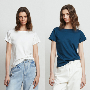 Carolingian 秘鲁进口高密丝光匹马棉T恤显瘦上衣新 Row精工骨缝