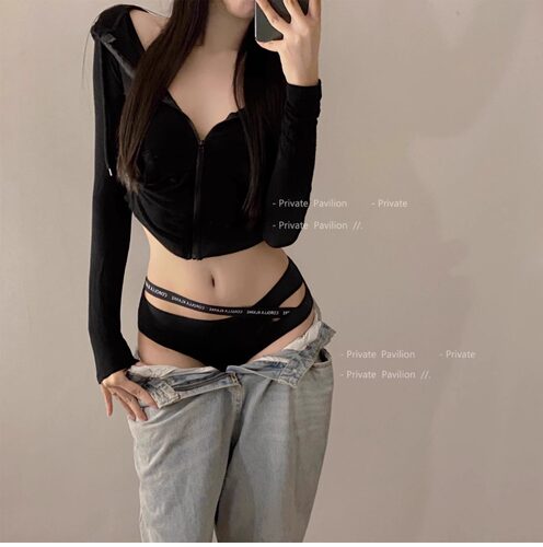 内裤女纯棉抗菌裆性感2026新款中腰无痕镂空欧美字母带三角裤女士