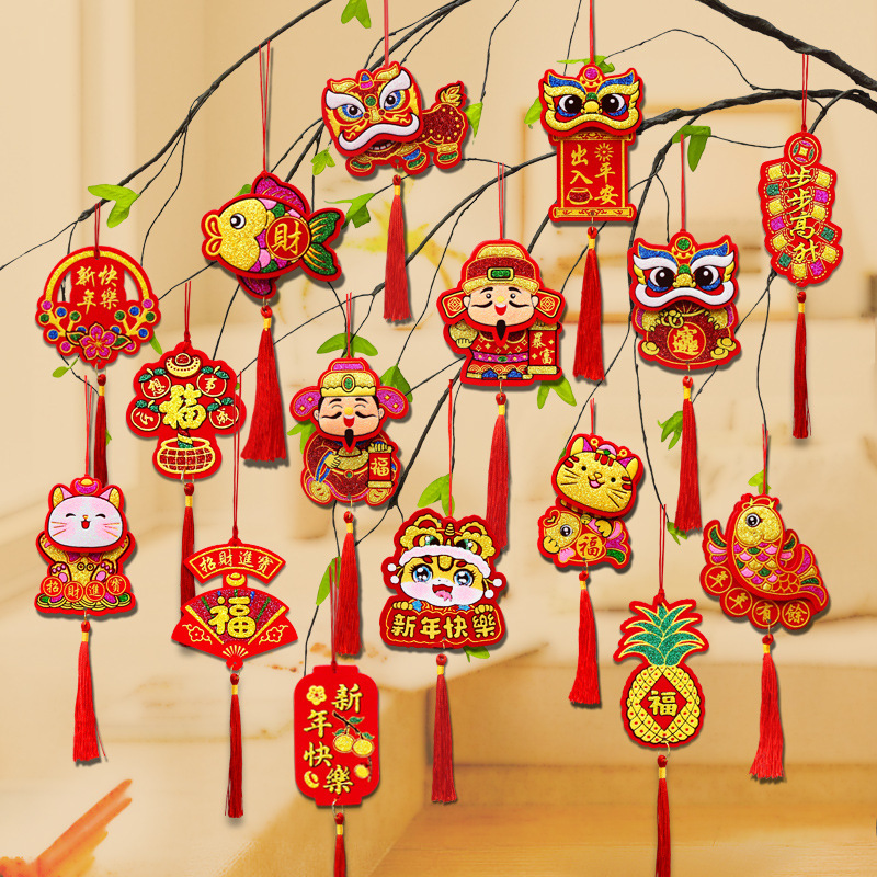 2025新年挂饰小灯笼新房客厅装饰品乔迁春节布置室内盆景挂件