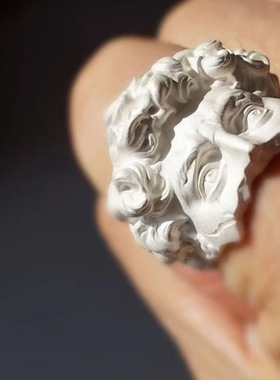 文艺复兴大卫开口戒指复古艺术作小众潮流百搭高级感食指戒配饰男