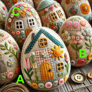 Egg Felt House DIY DIY套件 新款 Kit拼布毡蛋屋 Patchwork