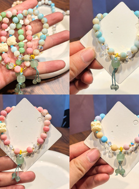 新中式古风高颜值超仙菩提醒狮手串中国风琉璃珠手链学生百搭手饰