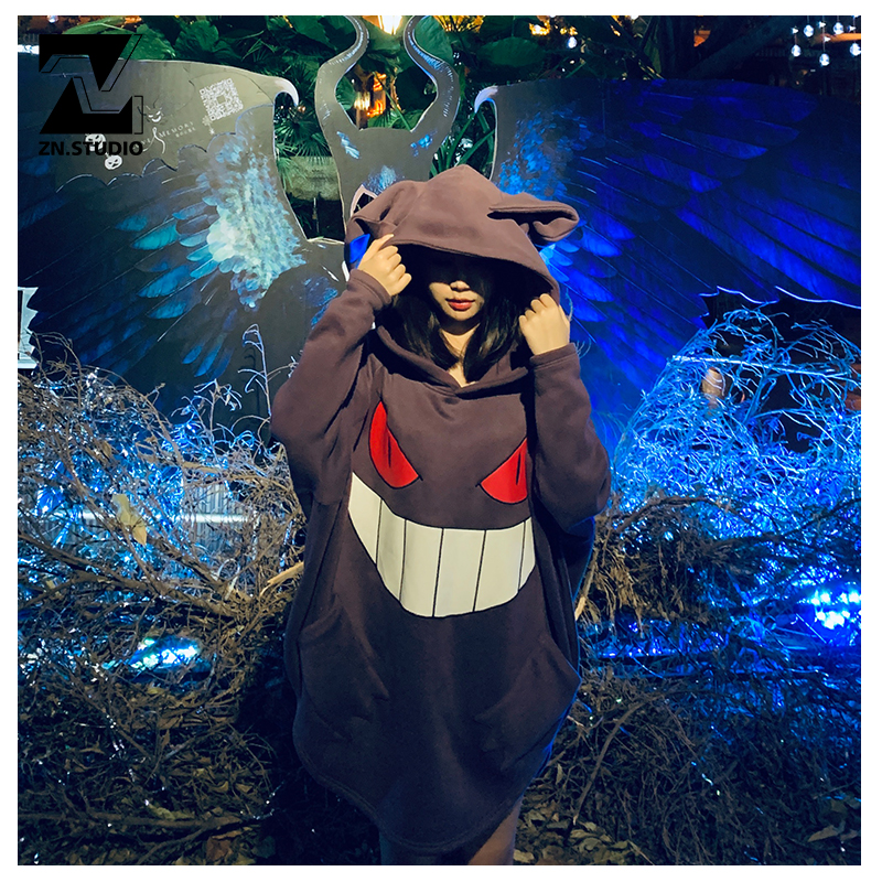 稚嫩ZN工作室神奇宝贝男潮耿鬼外套秋冬款宠物小精灵宝可梦卫衣服