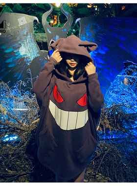 稚嫩ZN工作室神奇宝贝男潮耿鬼外套秋冬款宠物小精灵宝可梦卫衣服