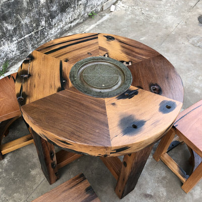老船木茶桌椅组合家用q小茶台阳台新中式船木功夫茶几定制套装