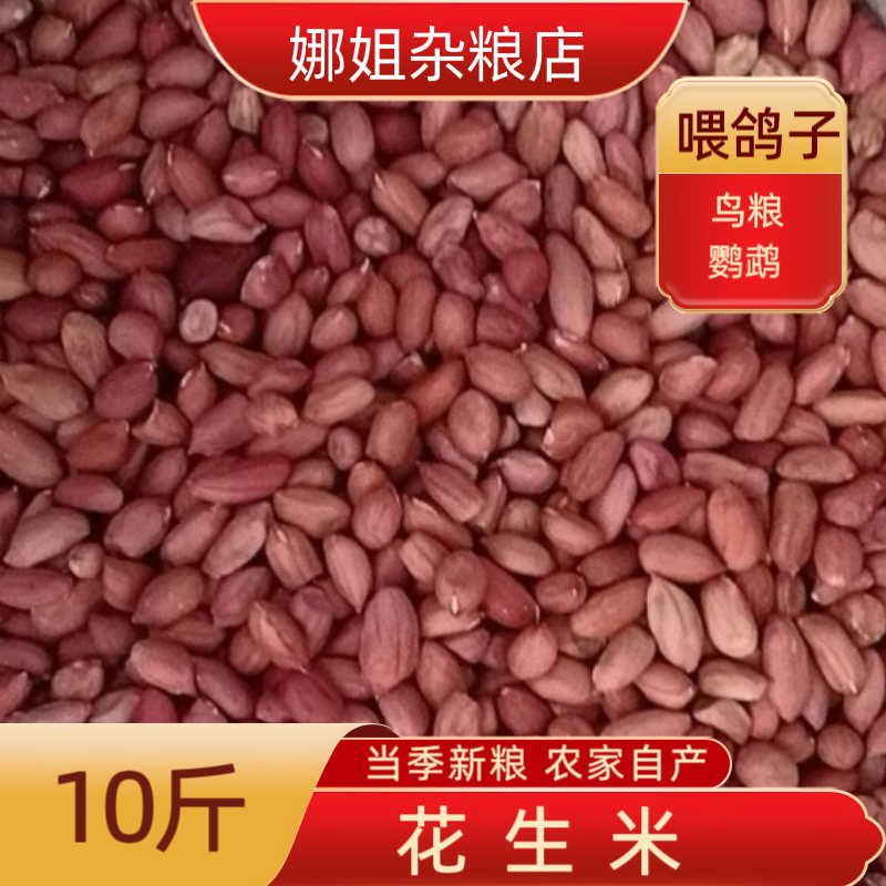 10斤新鲜农家晒干 红皮花生米花生仁喂鸽子专用