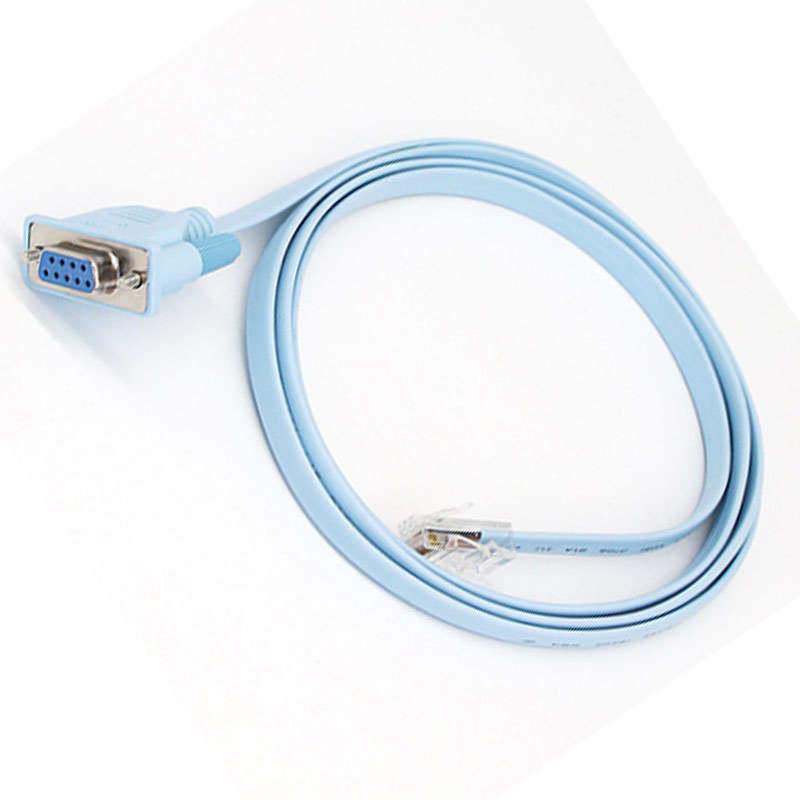 rj45转db9转接线网络8p8c转串口线RS232线com口9孔连接线网口rj45