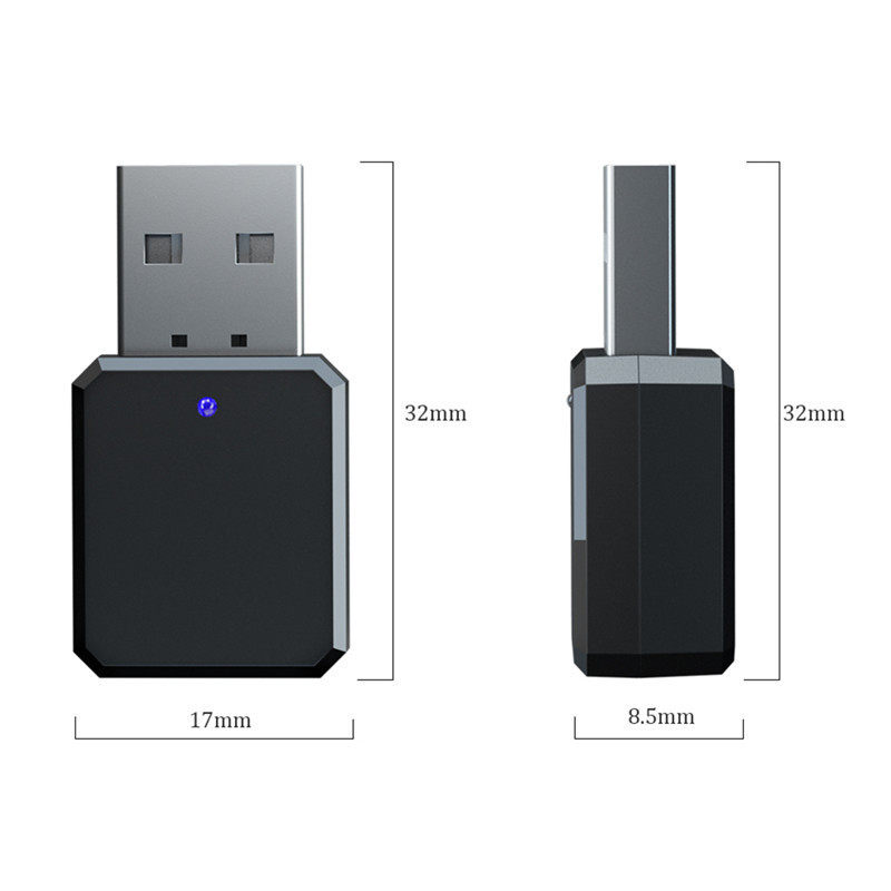 KN318 블루투스 5.1 스테레오 홈 카 AUX 오디오 수신기 플러그 앤 플레이 USB 블루투스 어댑터