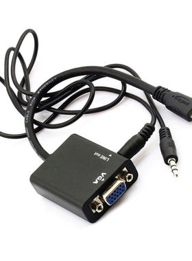 迷你hdmi转VGA转换器mini HDMI公转vga母3.5音频线转接线电脑电视