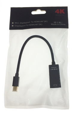 雷电MacBook笔记本脑4K2K3D迷你DP转HDMI母转换线miniDisplayport