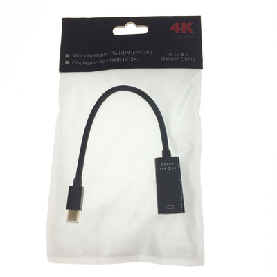 雷电MacBook笔记本脑4K2K3D迷你DP转HDMI母转换线miniDisplayport