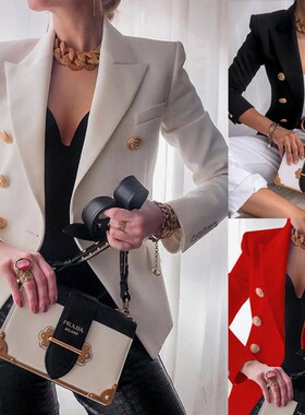 2022跨境爆款女装速卖通亚马逊秋冬新款纯色时尚休闲西装短外套女