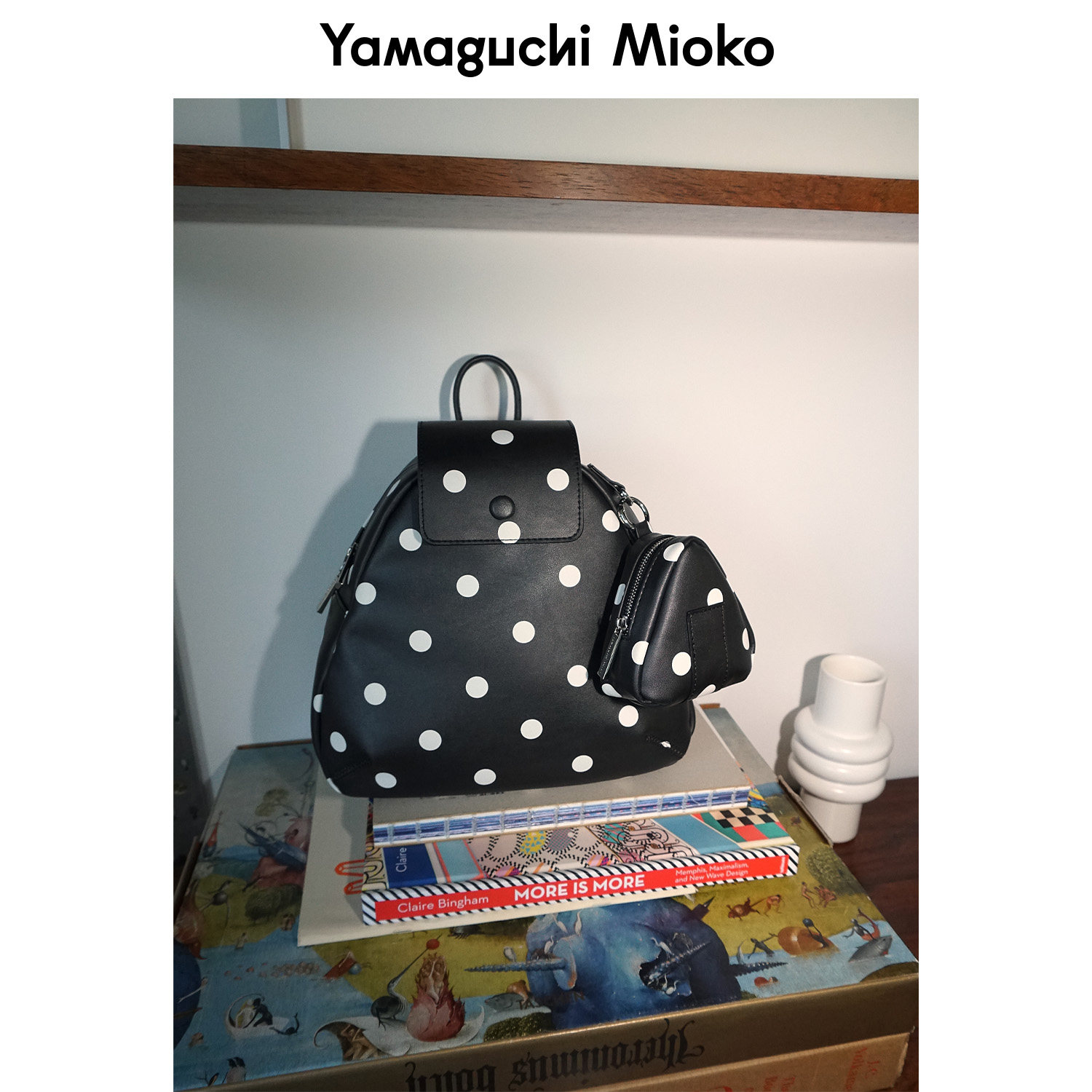 山口美袋 独家饭团包！赠挂件！大容量经典波点纯原创通勤双肩包