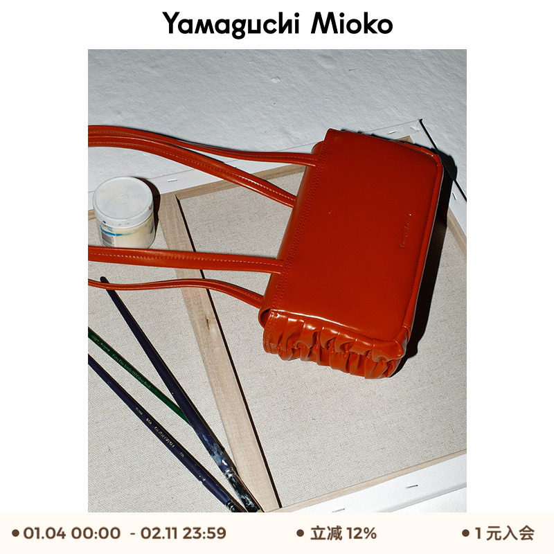 山口美袋“Color practice”六色油蜡牛皮褶皱小方包通勤女包,箱包皮具/热销女包/男包,腋下包,淘宝优惠券,粉丝福利购,淘宝优惠卷