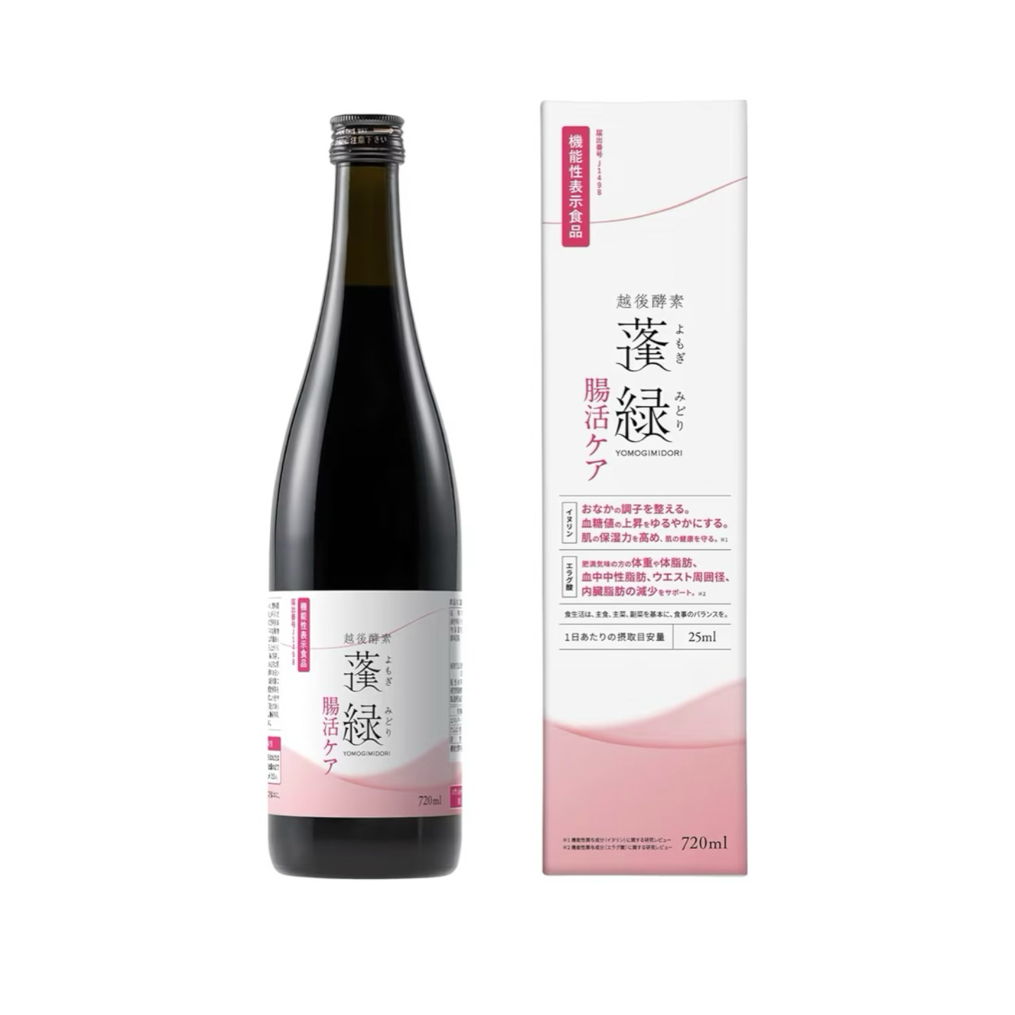 日本代购越後酵素蓬绿肠活酵素菊粉鞣花酸 调理体脂管理辅助720ml