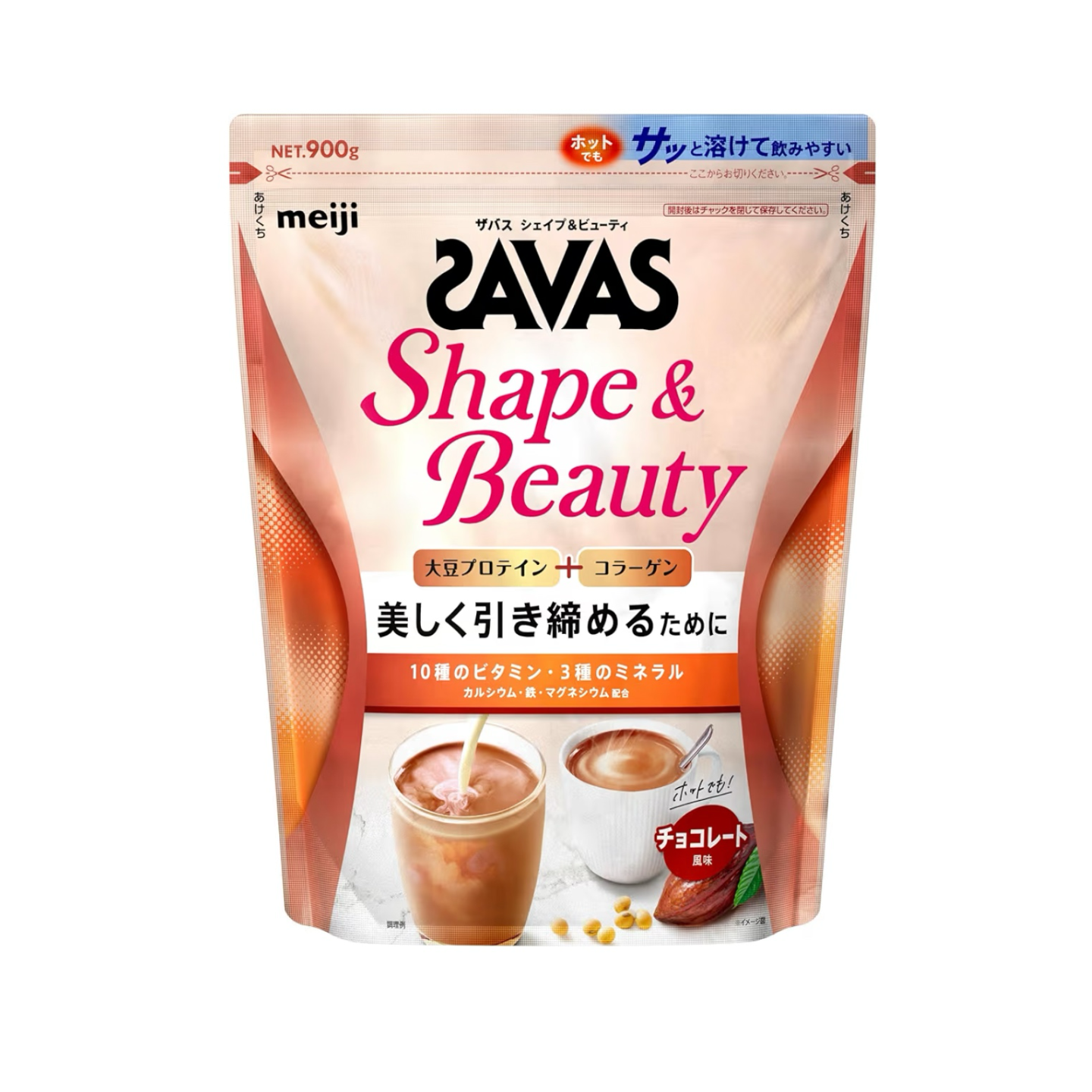日本代购Meiji明治 SAVAS Shape&Beauty女士鱼胶原蛋白大豆蛋白粉