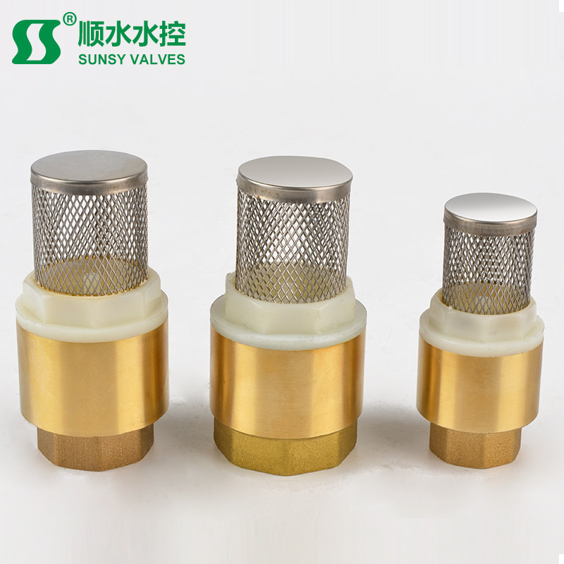 【顺水】 不锈钢网铜底阀吸水泵弹簧立式底阀立式止回阀全铜底阀图片