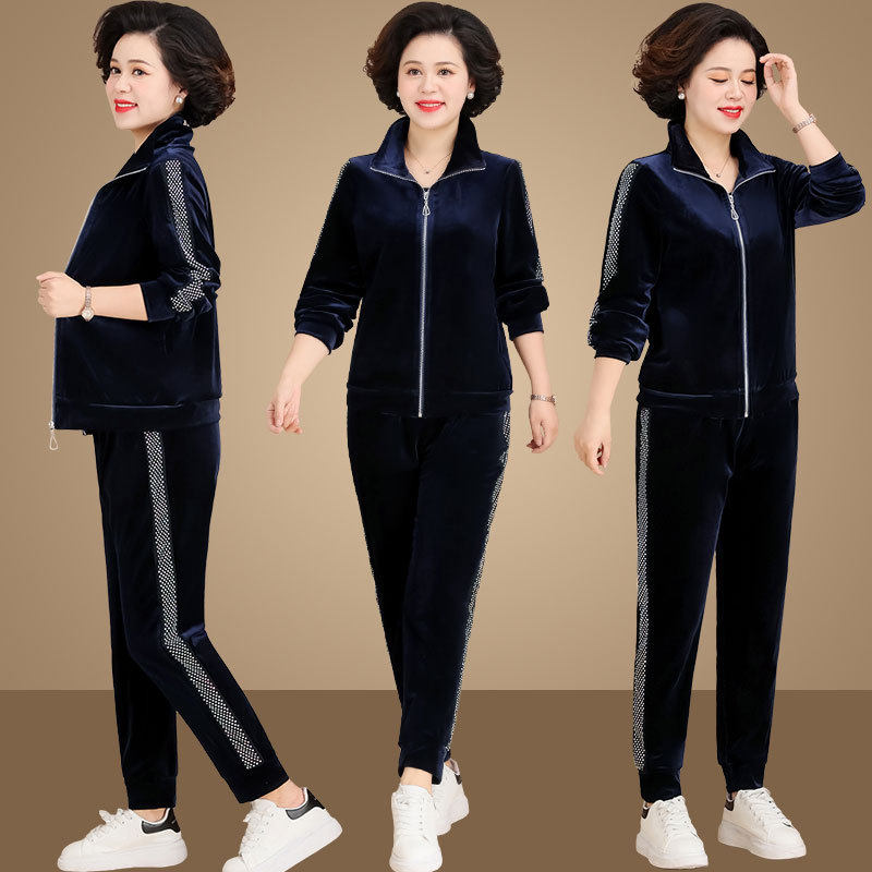 恒源祥妈妈秋装外套洋气中老年金丝绒套装女春秋中年妇女新款时尚,女装/女士精品,中老年女装,淘宝优惠券,粉丝福利购,淘宝优惠卷