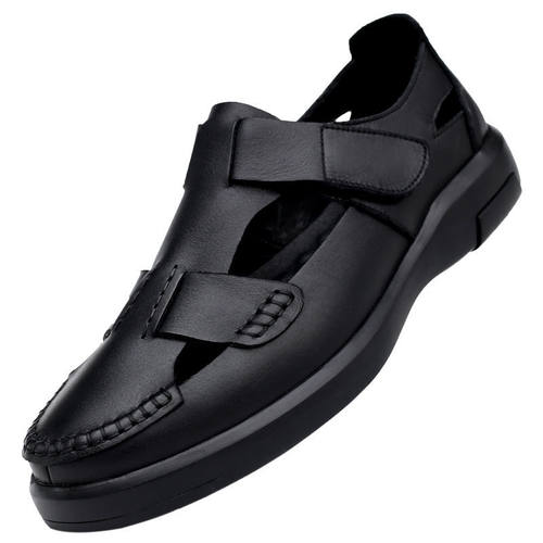 康奈官方正品休闲凉鞋新款秋季真皮透气镂空男凉鞋软皮洞洞鞋简约