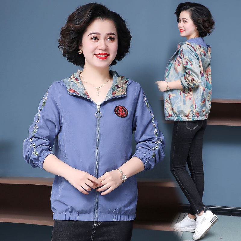 恒源祥妈妈春装双面穿外套短款时尚五十岁连帽绣花上衣中老年风衣,女装/女士精品,中老年女装,淘宝优惠券,粉丝福利购,淘宝优惠卷