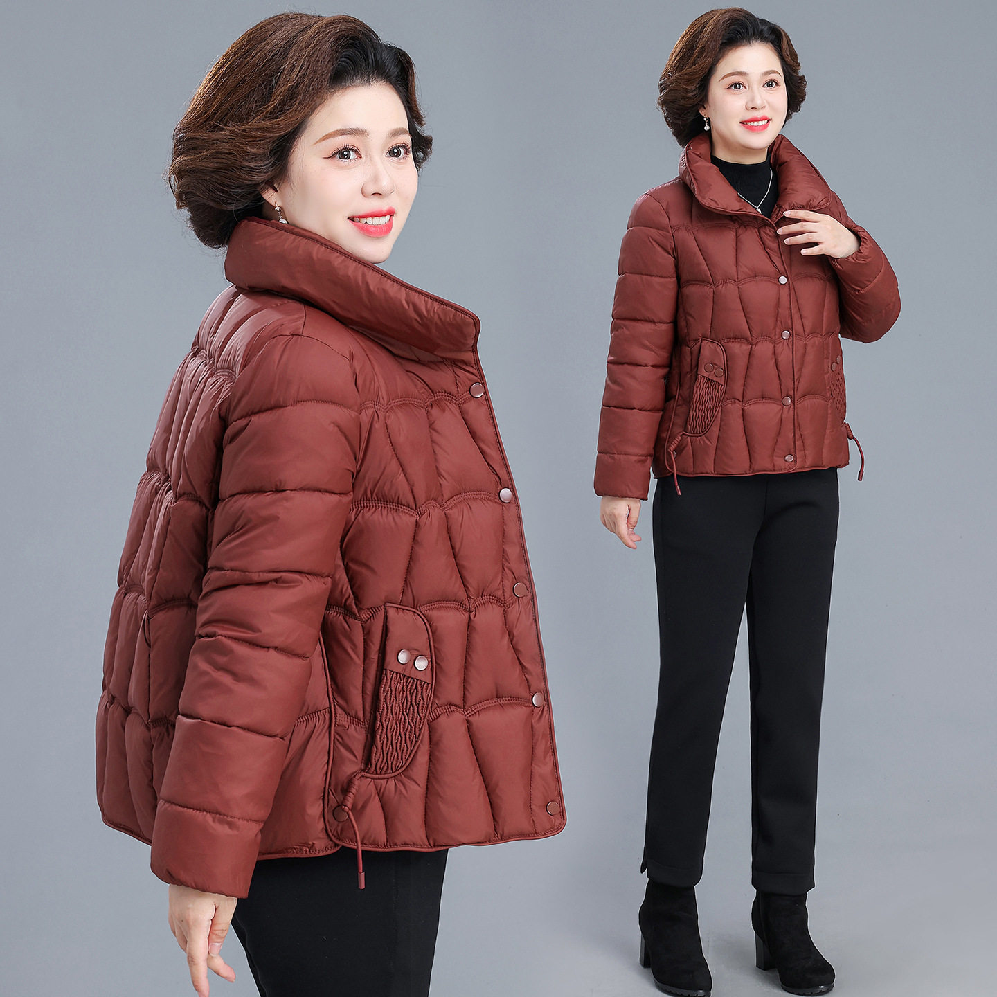 恒源祥中年妈妈冬装棉衣外套2025新款中老年女装秋冬保暖棉服短款,女装/女士精品,中老年女装,淘宝优惠券,粉丝福利购,淘宝优惠卷