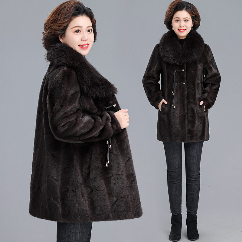 恒源祥妈妈冬装中长款水貂绒大衣中老年女加厚保暖国风皮草外套过,女装/女士精品,中老年女装,淘宝优惠券,粉丝福利购,淘宝优惠卷
