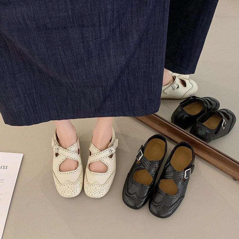 韩国潮鞋平底单鞋女2026新款春夏配裙子芭蕾玛丽珍单鞋小皮鞋勃肯
