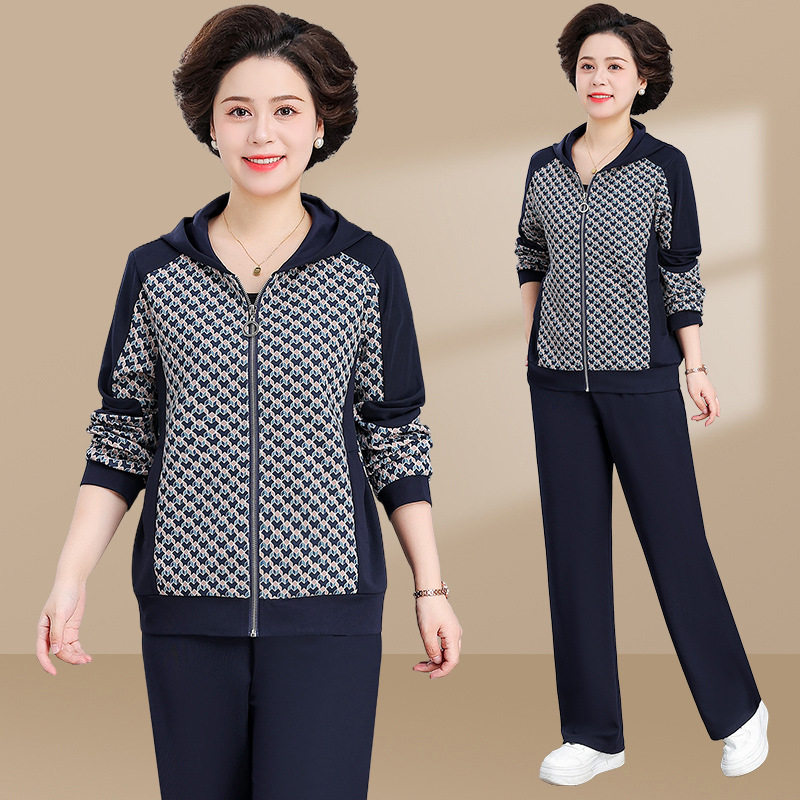 恒源祥中老年休闲运动服套装女春秋2024新款妈妈秋装外套洋气连帽,女装/女士精品,中老年女装,淘宝优惠券,粉丝福利购,淘宝优惠卷