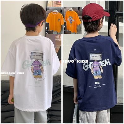 牛哆哆童装儿童韩版机器人T恤25夏季新品中童凉感短袖男女童39017