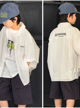 布芮欧童装儿童薄款韩版短袖衬衫25春季新品男女童实穿衬衣16171